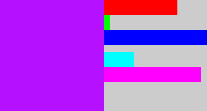 Hex color #b510ff - neon purple