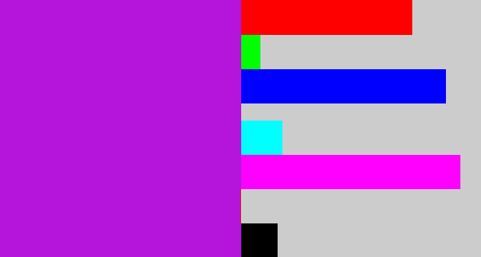 Hex color #b514da - vibrant purple