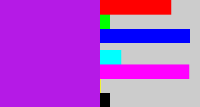 Hex color #b51ae6 - vibrant purple