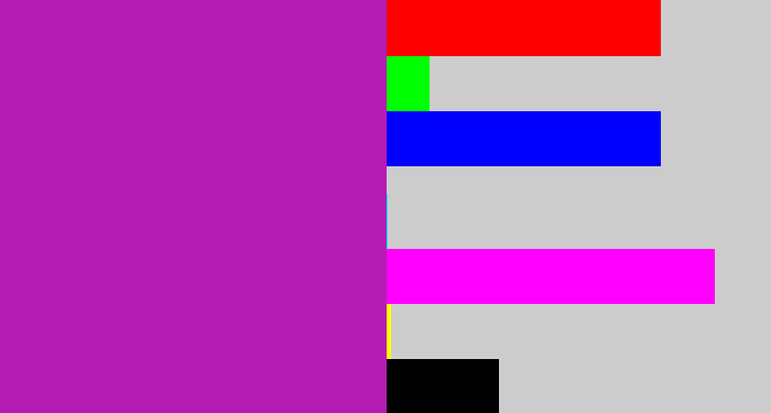 Hex color #b51cb4 - barney