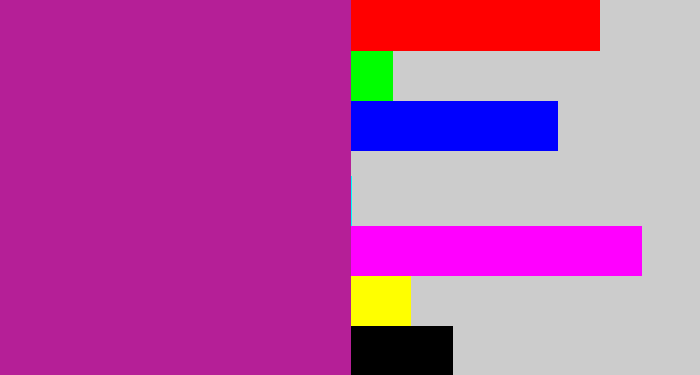 Hex color #b51f97 - barney purple