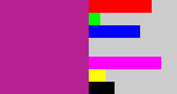 Hex color #b52193 - warm purple