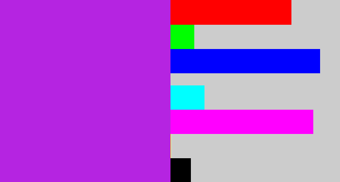 Hex color #b524e1 - electric purple