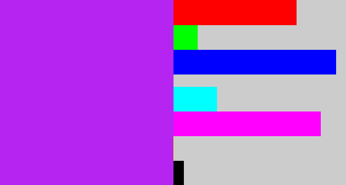 Hex color #b524f0 - electric purple