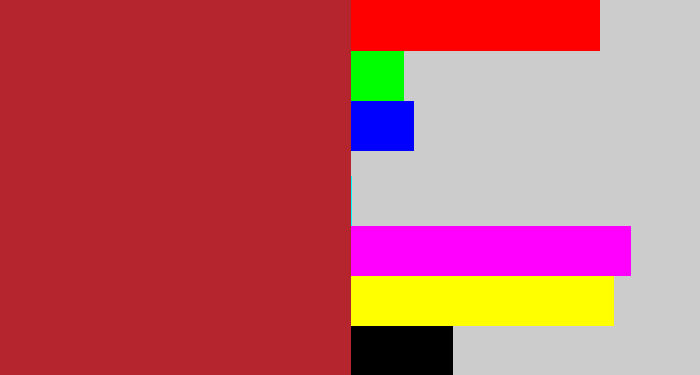 Hex color #b5252e - rouge