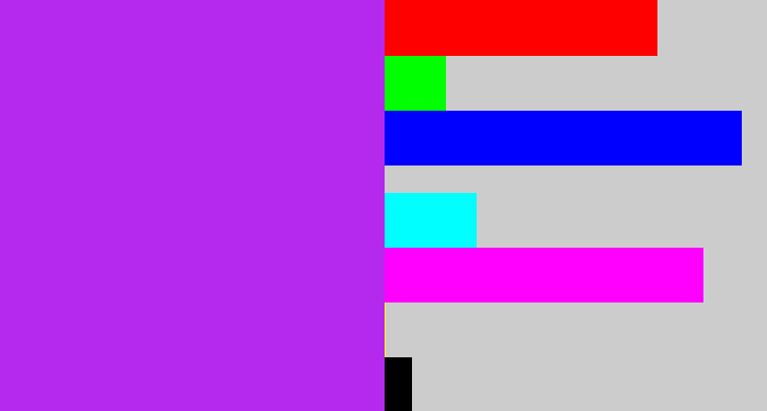 Hex color #b528ed - electric purple