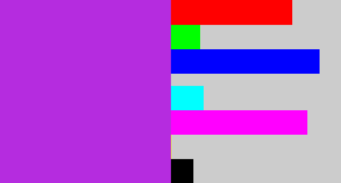 Hex color #b52cdf - purple/pink