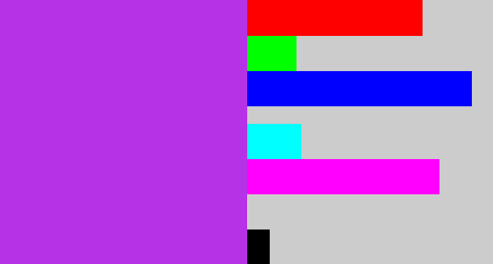 Hex color #b532e7 - electric purple