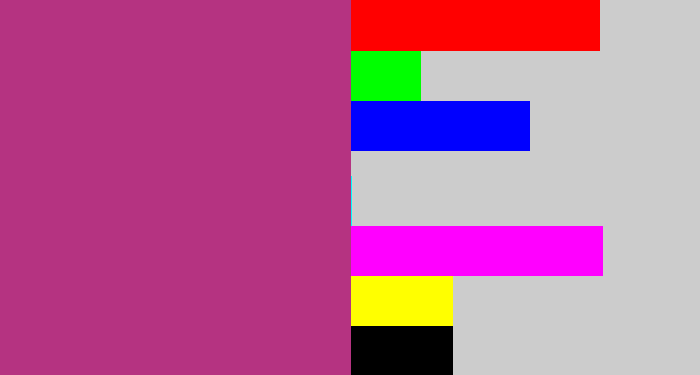 Hex color #b53381 - dark pink