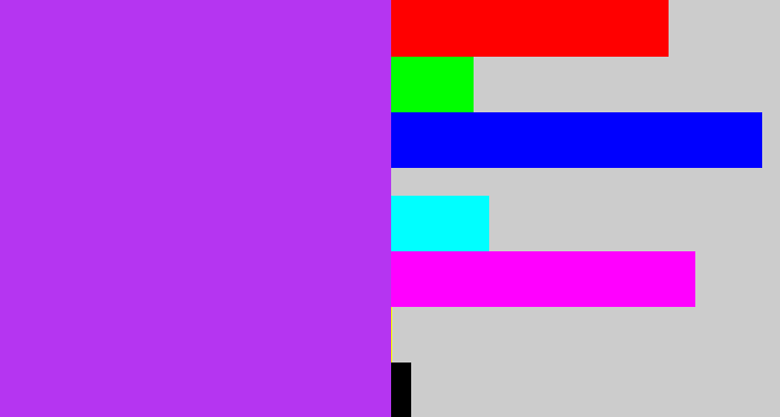 Hex color #b535f1 - electric purple