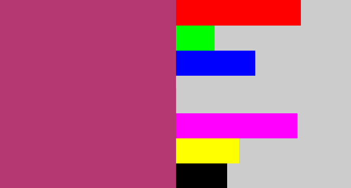 Hex color #b53873 - dark pink