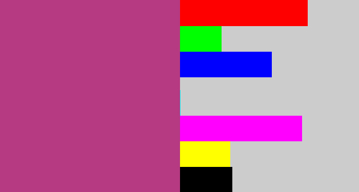 Hex color #b53a82 - dark pink