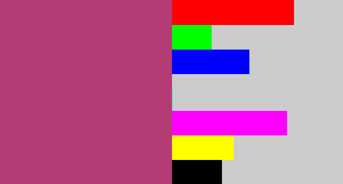 Hex color #b53b74 - dark pink