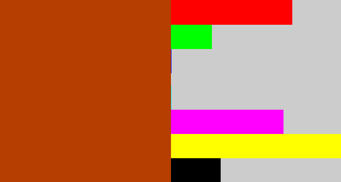Hex color #b53e00 - rust