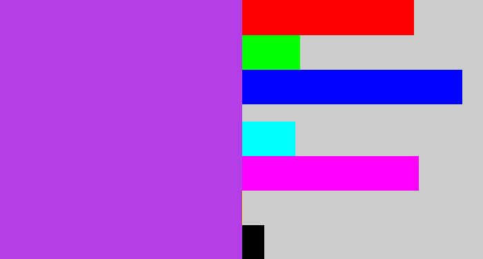 Hex color #b53ee7 - lightish purple