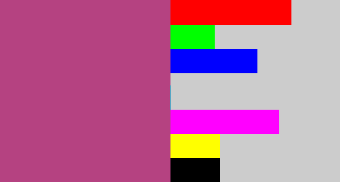Hex color #b54281 - dark pink