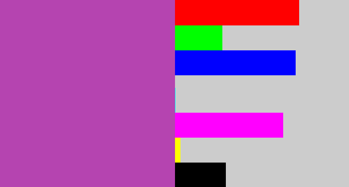 Hex color #b544b0 - purpley pink