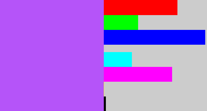 Hex color #b554f9 - lighter purple