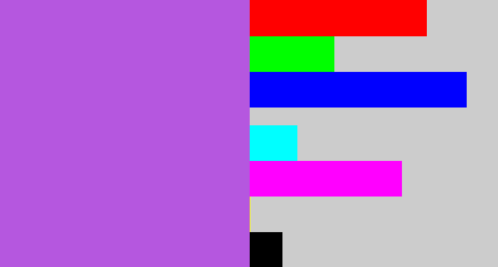 Hex color #b557df - lightish purple