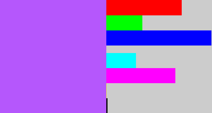 Hex color #b557fc - lighter purple