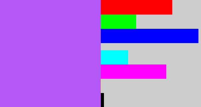 Hex color #b558f8 - lighter purple