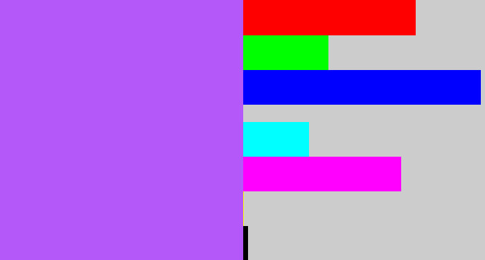 Hex color #b558f9 - lighter purple