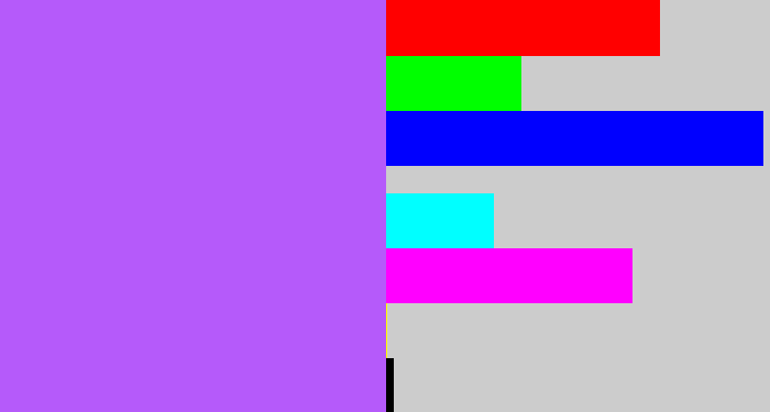 Hex color #b55afa - lighter purple