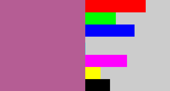 Hex color #b55d94 - mauve