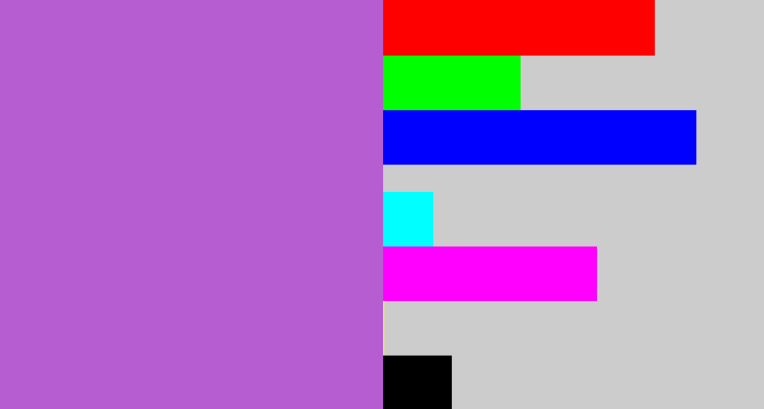 Hex color #b55dd1 - lightish purple