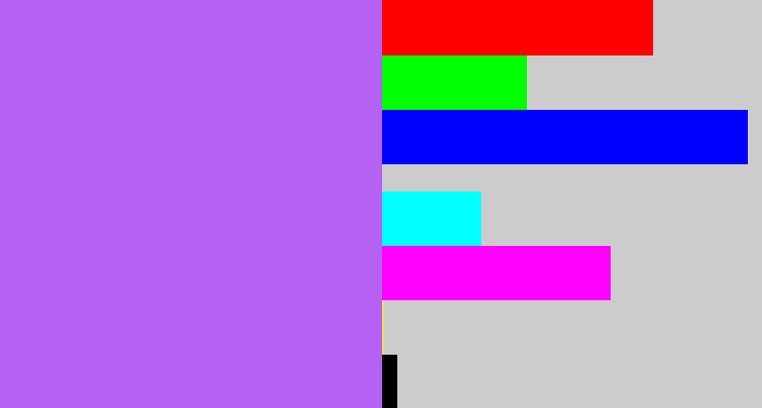 Hex color #b561f4 - light urple