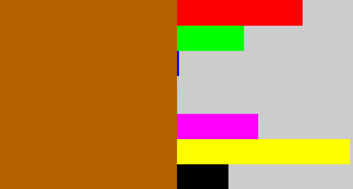 Hex color #b56203 - orangish brown
