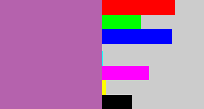 Hex color #b562ad - soft purple