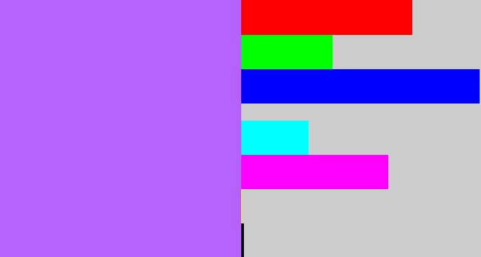 Hex color #b562fd - light urple