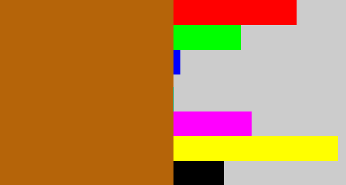 Hex color #b56409 - orangish brown