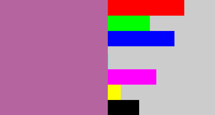 Hex color #b5649f - dark lilac