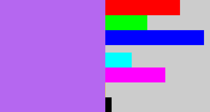 Hex color #b567f0 - light urple