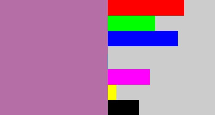 Hex color #b56fa6 - soft purple
