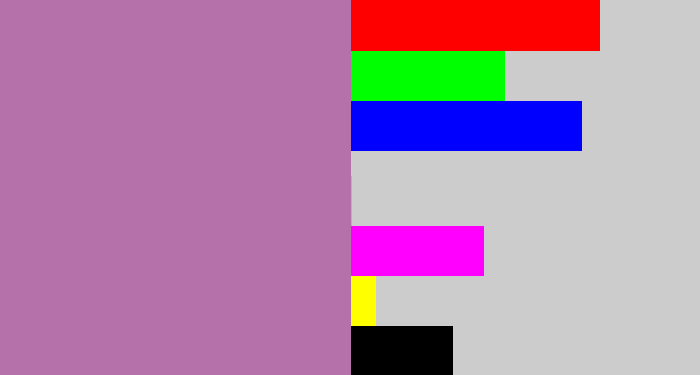 Hex color #b571a9 - soft purple