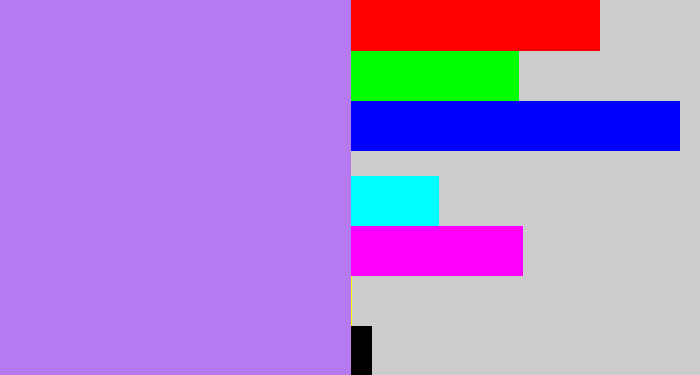 Hex color #b57af0 - light purple