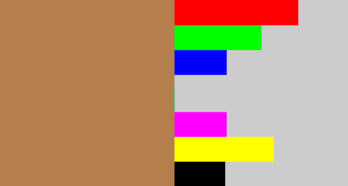 Hex color #b57f4d - light brown