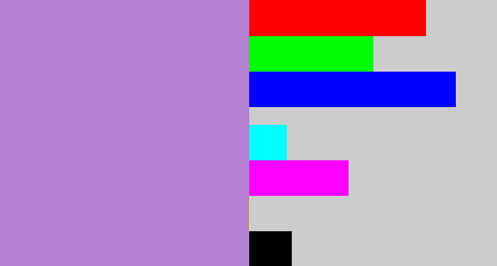Hex color #b57fd4 - pale purple