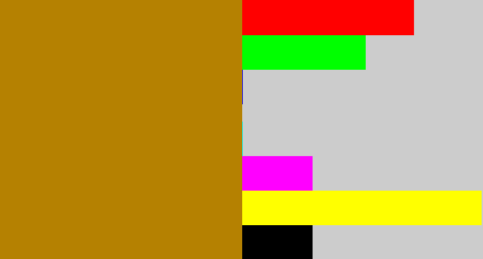 Hex color #b58101 - golden brown