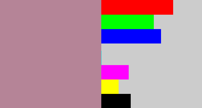 Hex color #b58497 - grey pink
