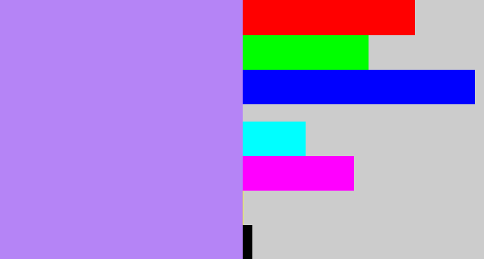Hex color #b584f6 - light purple