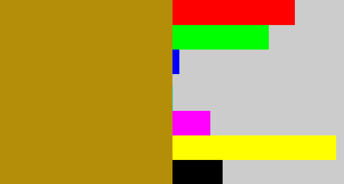 Hex color #b58e09 - yellowy brown