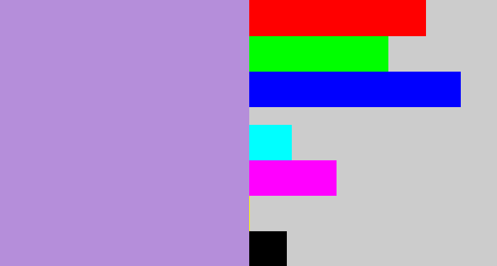 Hex color #b58eda - pale purple