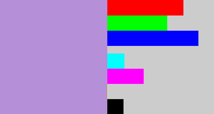 Hex color #b58fd8 - pale purple