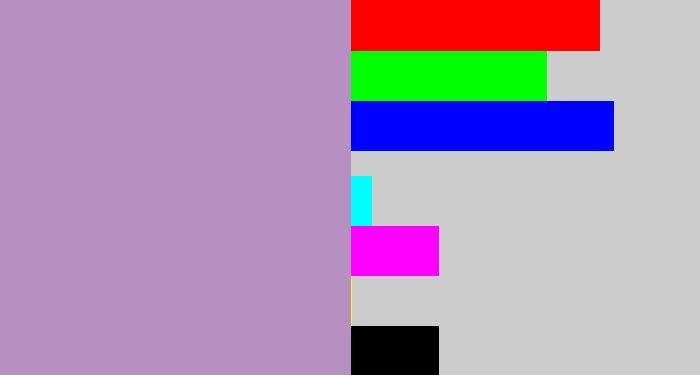 Hex color #b590c0 - pale purple