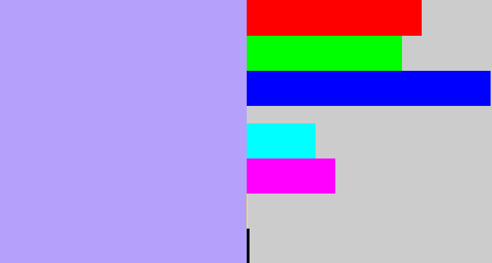 Hex color #b5a1fc - pastel purple