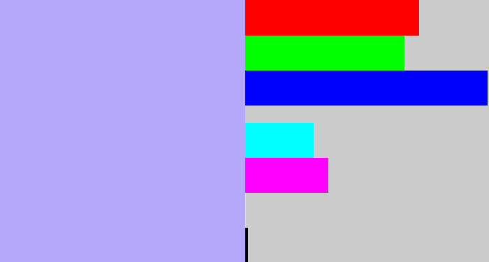 Hex color #b5a7fc - pastel purple